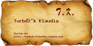 Turbók Klaudia névjegykártya