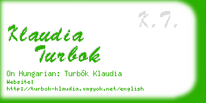 klaudia turbok business card