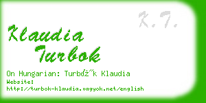 klaudia turbok business card